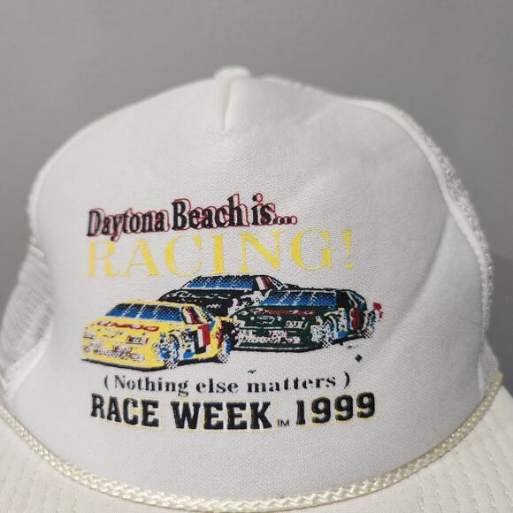 VTG 90s Daytona Beach NASCAR Racing 1999 Trucker Mesh Snapback Hat Cap - Picture 4 of 15